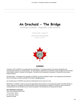 An Drochaid - the Bridge, December 2018 Newsletter