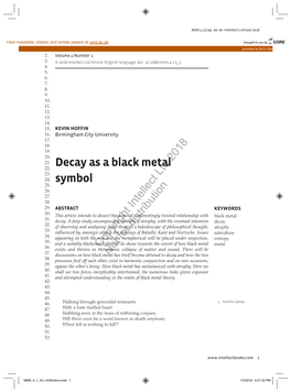 Decay As a Black Metal Symbol