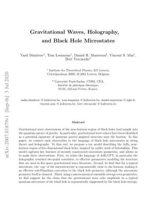 Gravitational Waves, Holography, and Black Hole Microstates