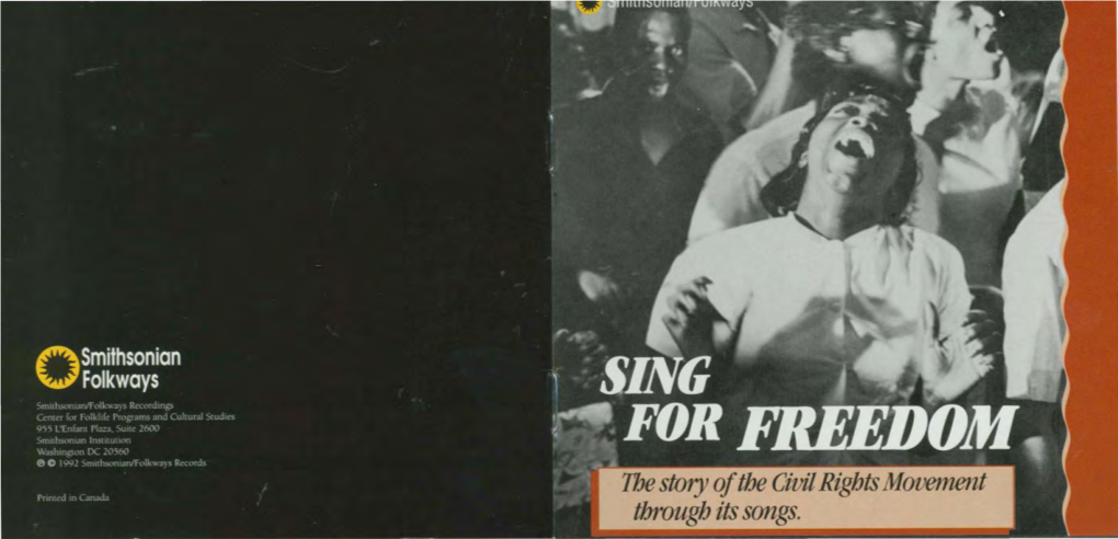 SING for FREEDOM the Story of the Civil Rights Movement Through Its Songs I 2' IIII 1