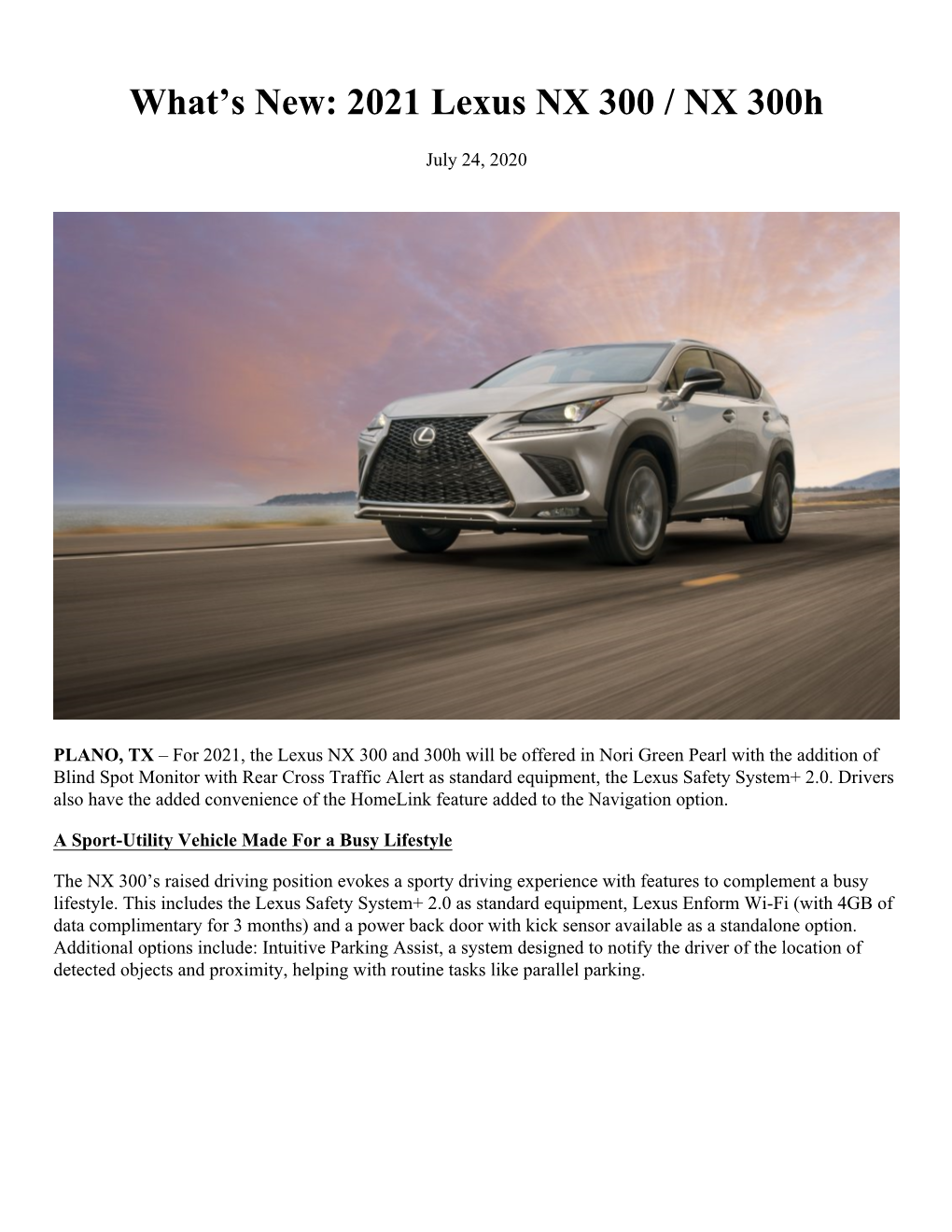 What's New: 2021 Lexus NX 300 / NX 300H