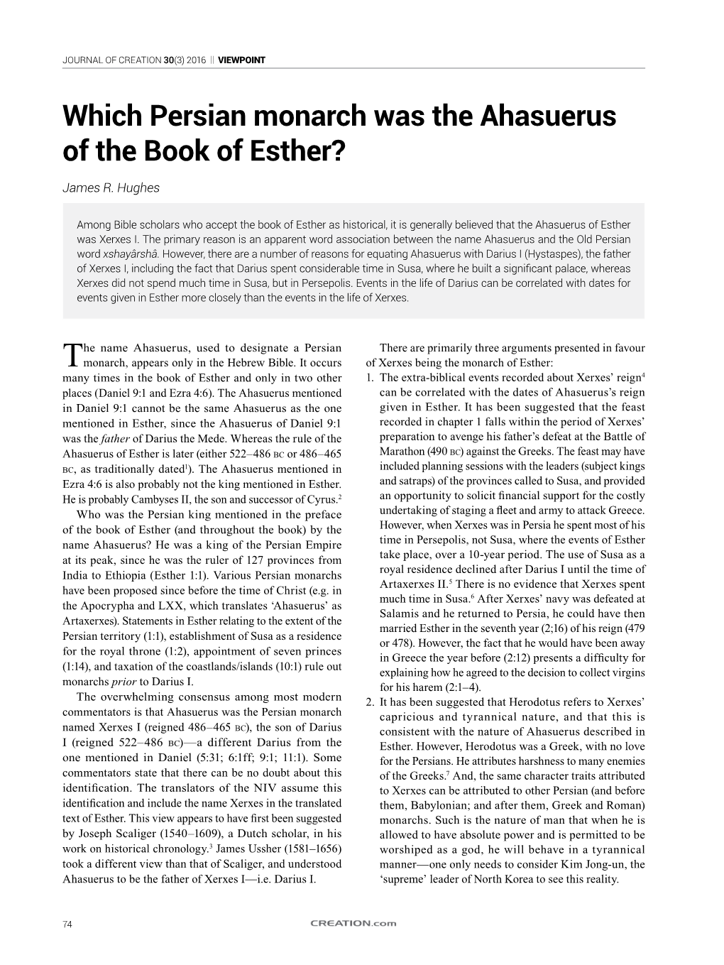 Which Persian Monarch Was the Ahasuerus of the Book of Esther?