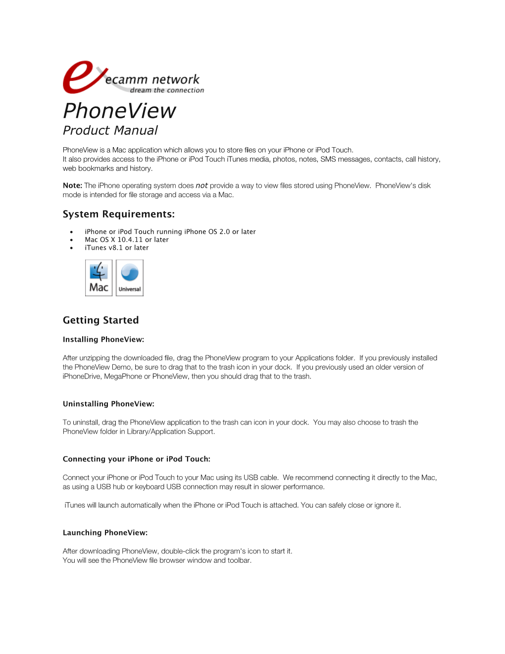 Phoneview Manual