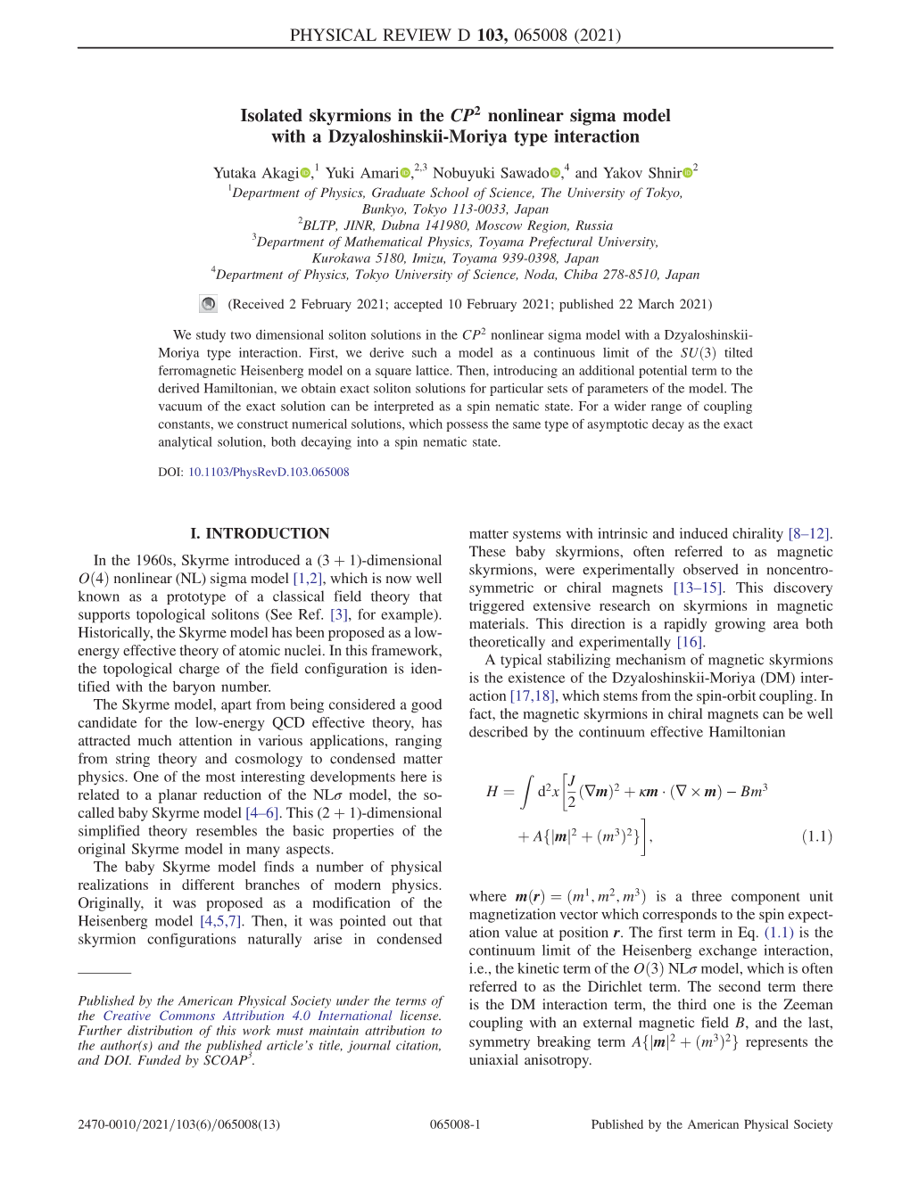 Isolated Skyrmions in the CP2 Nonlinear Sigma Model with a Dzyaloshinskii-Moriya Type Interaction