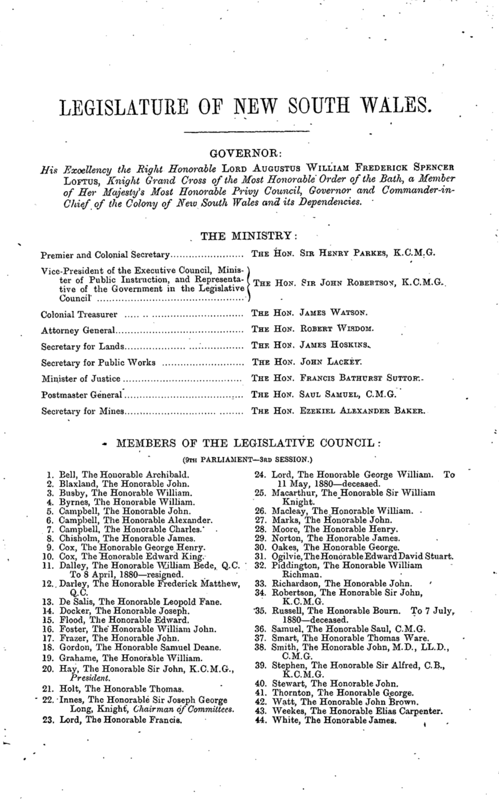 Legislature of New South Wales