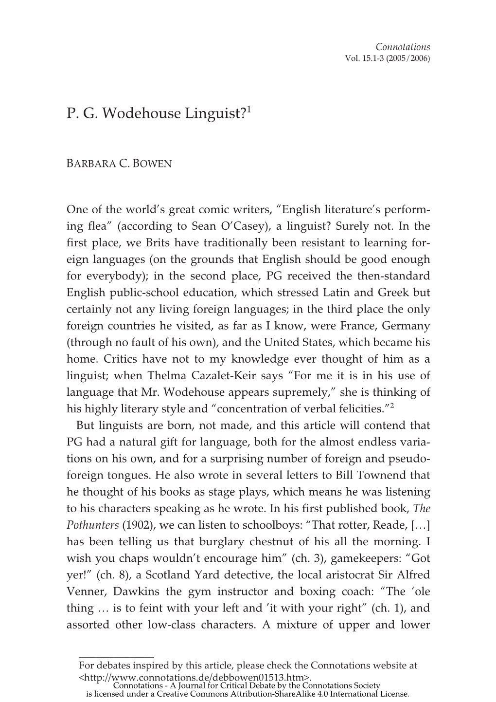 P. G. Wodehouse Linguist?1