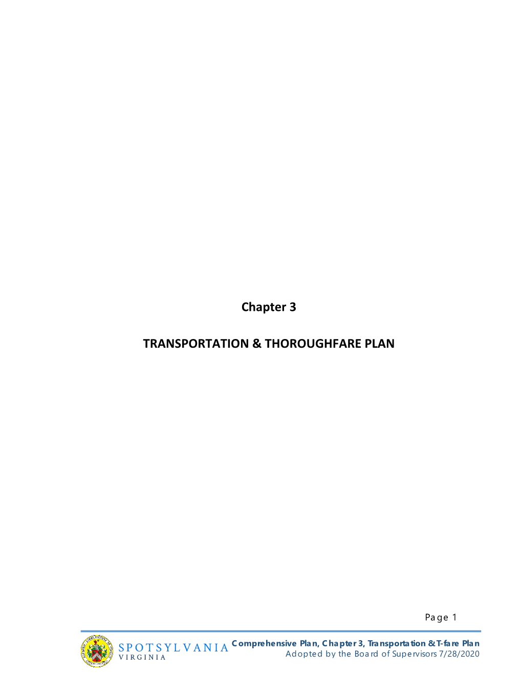 Chapter 3 TRANSPORTATION & THOROUGHFARE PLAN