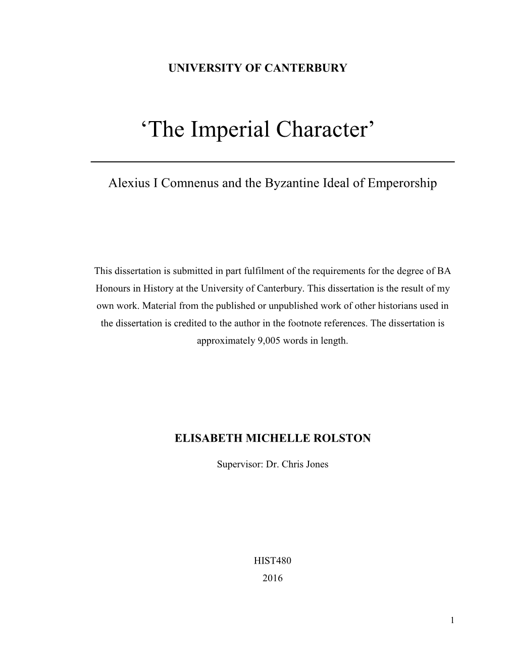 'The Imperial Character'