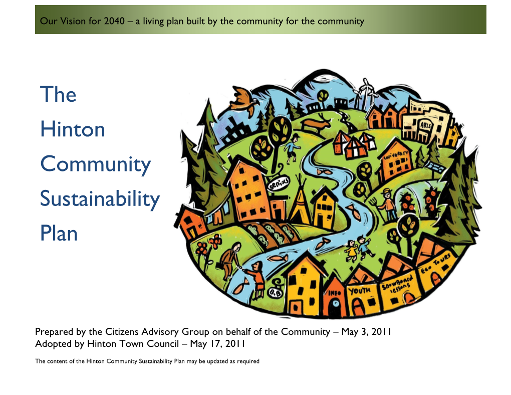 Community Sustainability Plan May Be Updated As Required