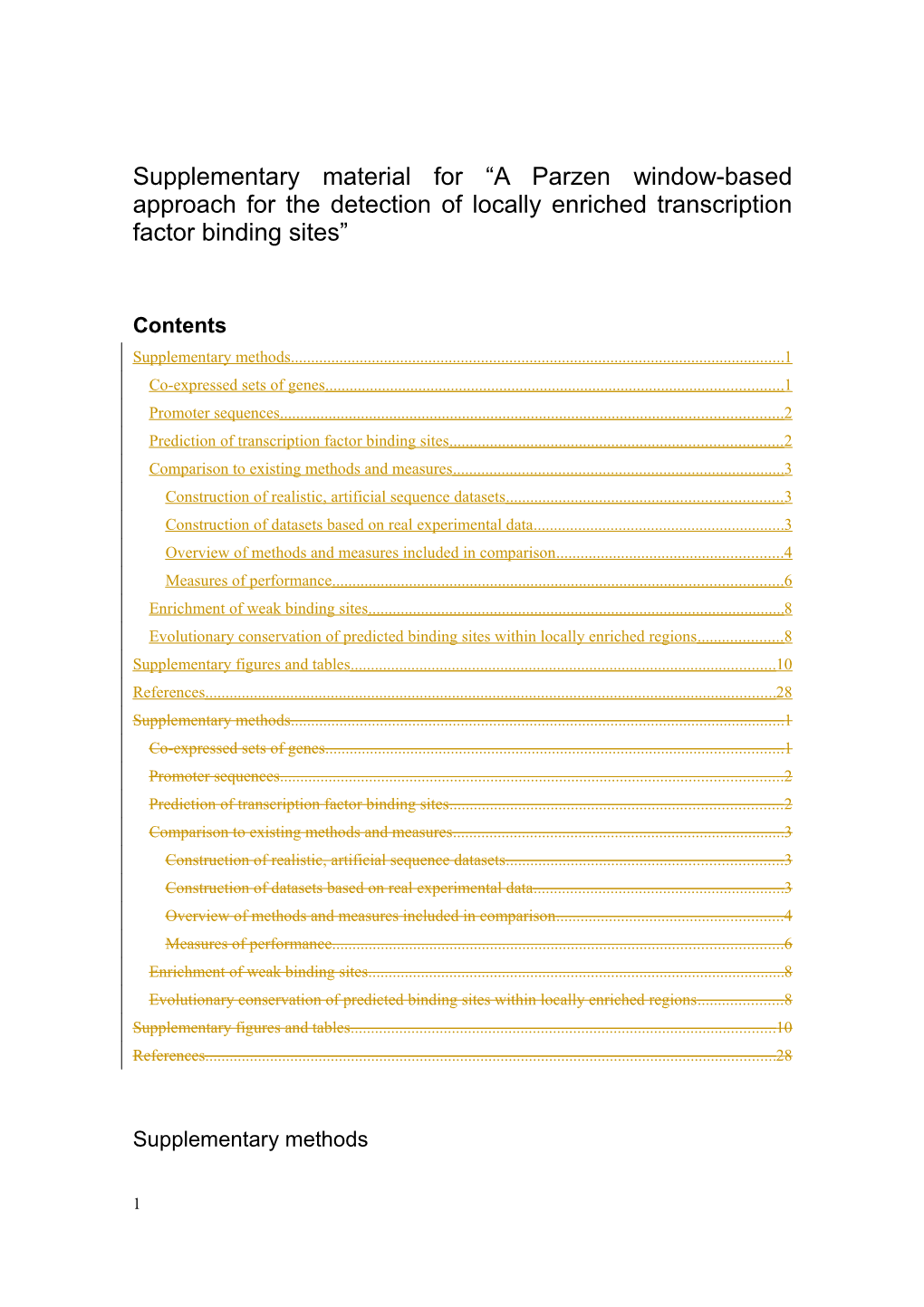 Supplementary Material for a Parzen Window-Based Approach for the Detection of Locally