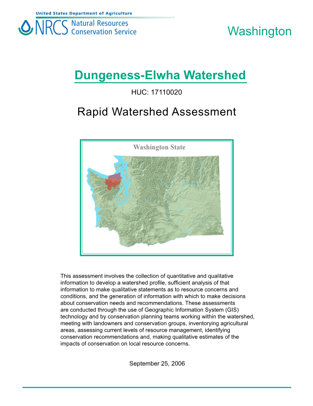 Dungeness-Elwha Watershed Washington