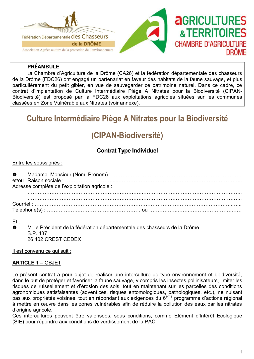 Culture Intermédiaire Piège a Nitrates Pour La Biodiversité (CIPAN