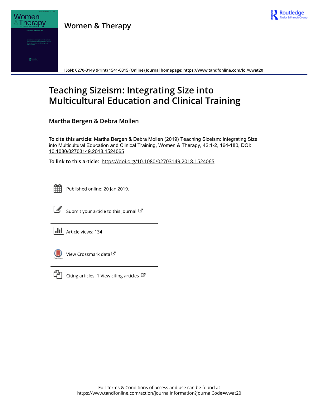 Teaching Sizeism: Integrating Size Into Multicultural Education and Clinical Training