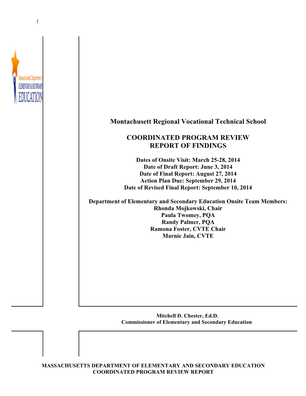 Montachusett RVTS CPR Final Report 2014