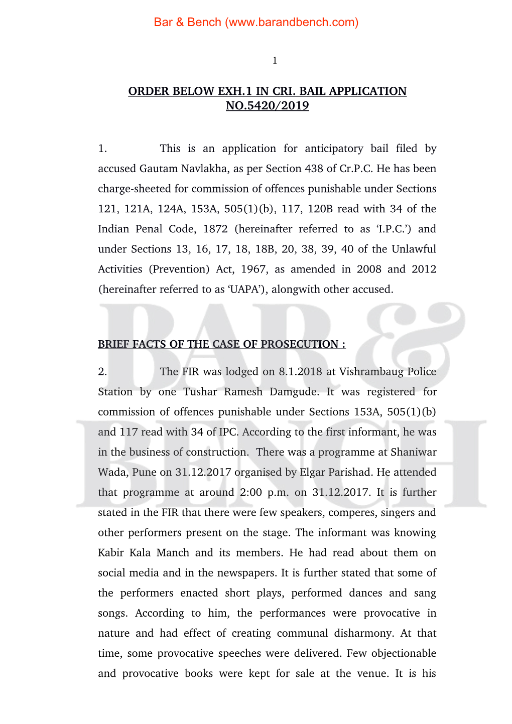 Pune-Court-Order-Refusing-Pre-Arrest-Bail-To-Gautam-Navlakha.Pdf