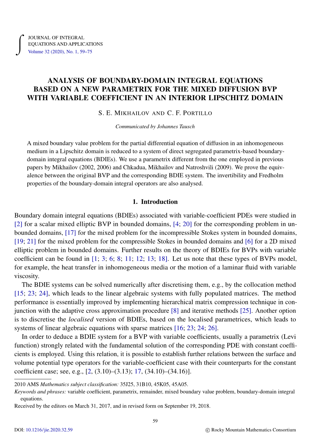 Analysis of Boundary-Domain Integral Equations Based on a New Parametrix for the Mixed Diffusion Bvp with Variable Coefficient in an Interior Lipschitz Domain