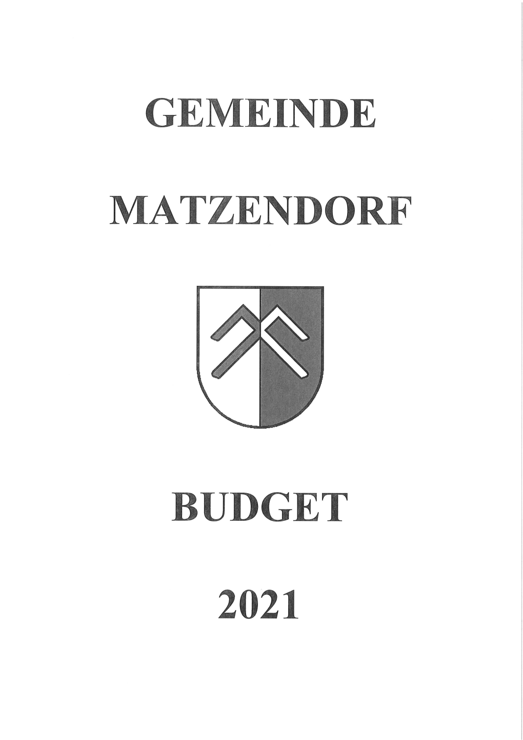 Gemeinde Matzendorf Budget 2021