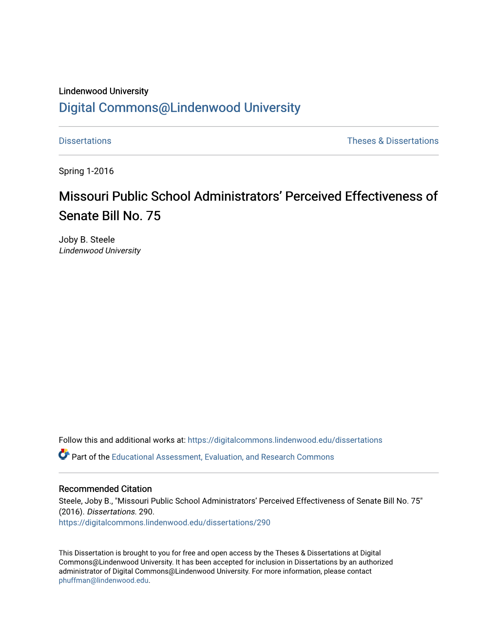 Missouri Public School Administrators' Perceived Effectiveness Of
