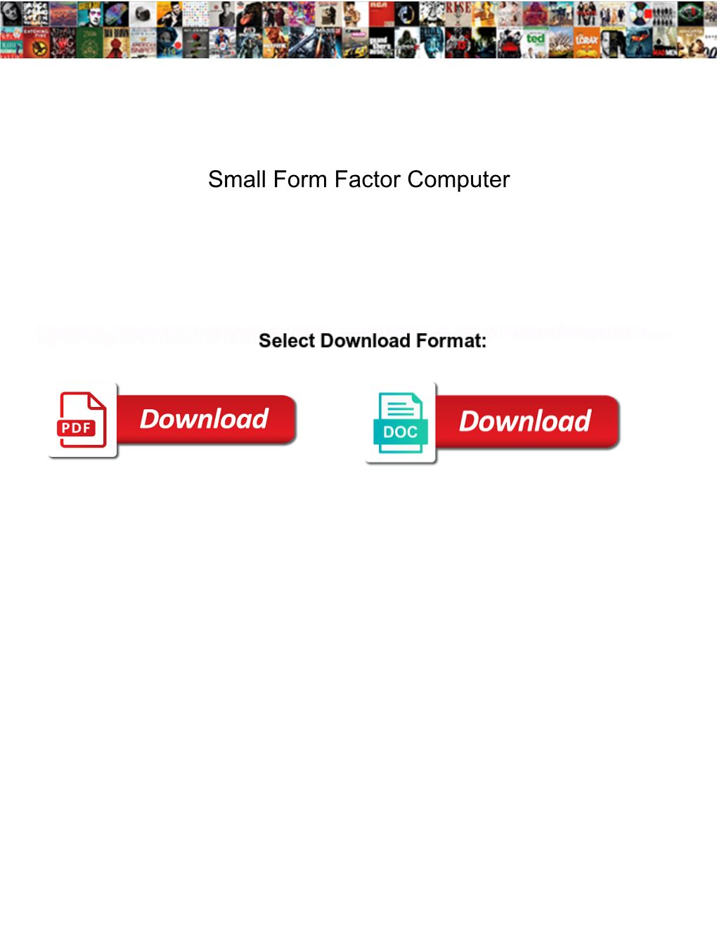 Small Form Factor Computer