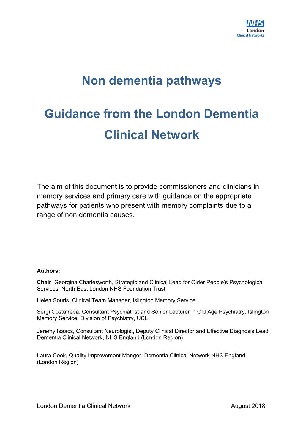 Non Dementia Pathways