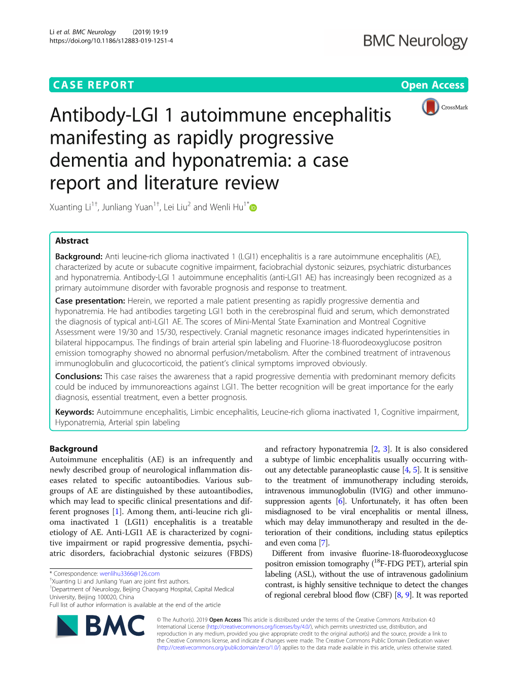 Antibody-LGI 1 Autoimmune Encephalitis Manifesting As Rapidly