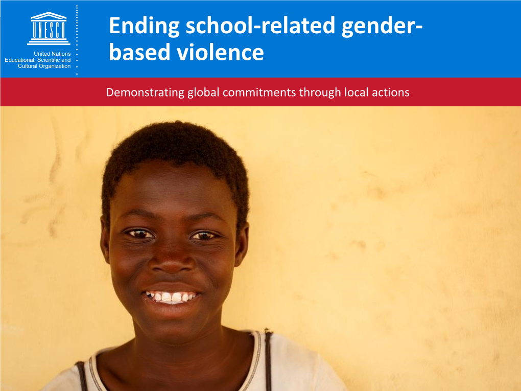 Ending School-Related Gender- Based Violence