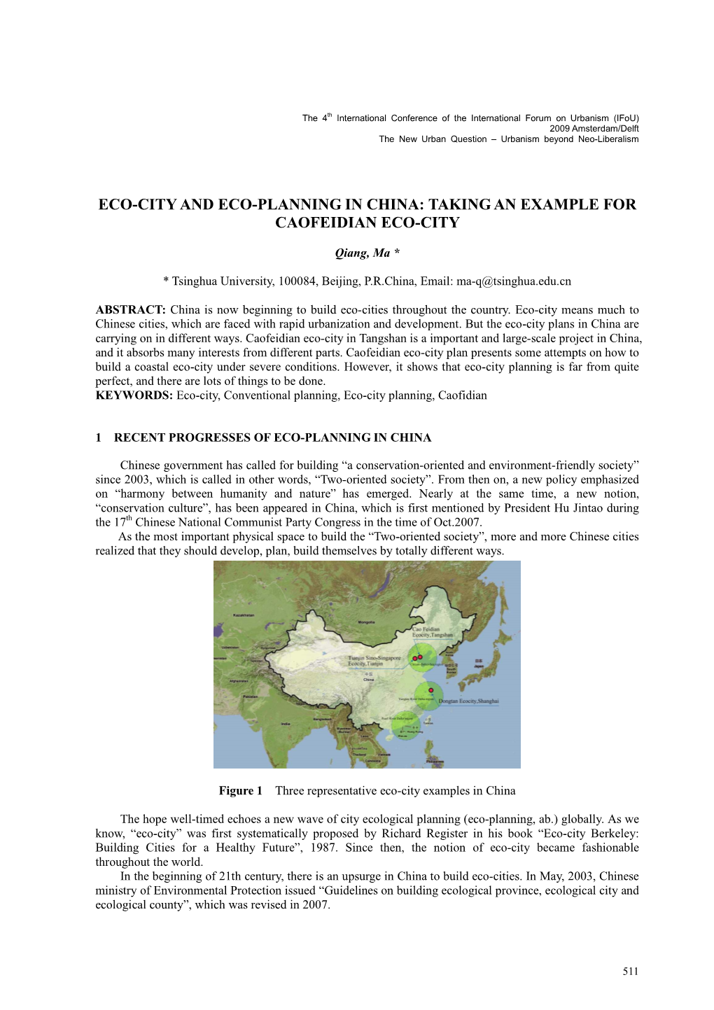 C023 Ma Qiang Eco-City and Eco-Planning in China-Taking An