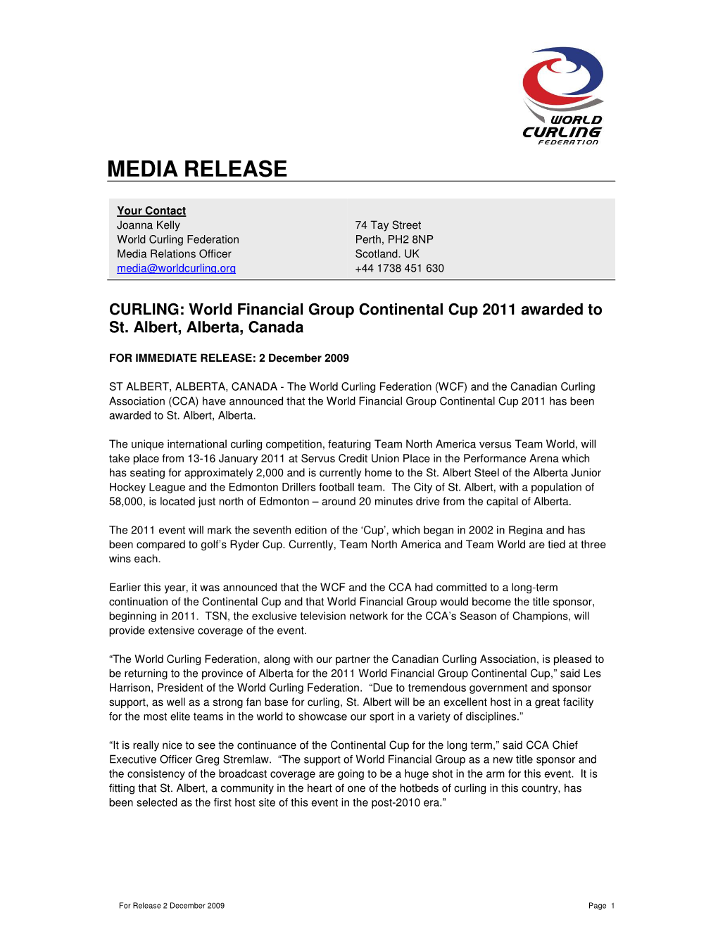 Media Release