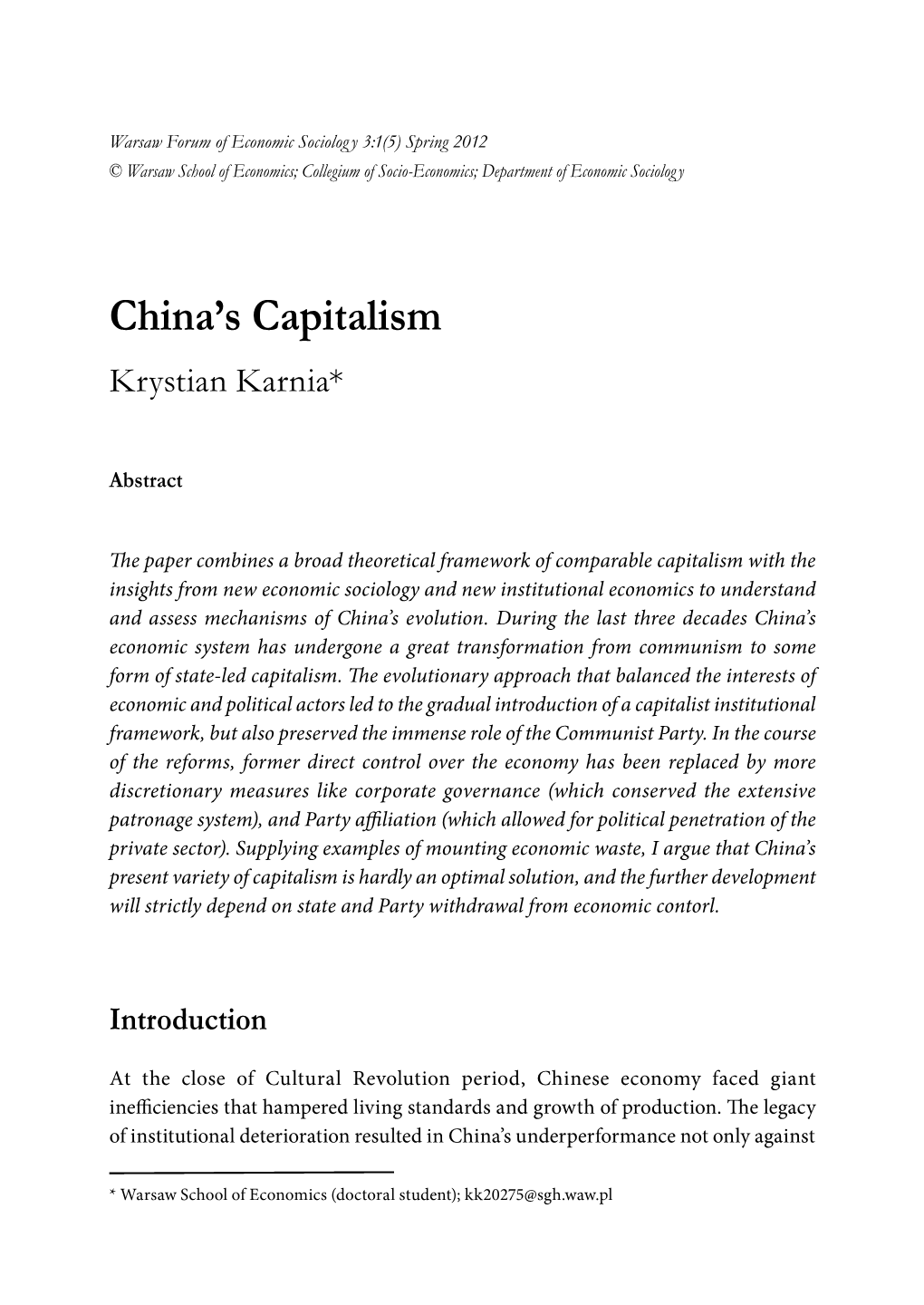 China's Capitalism