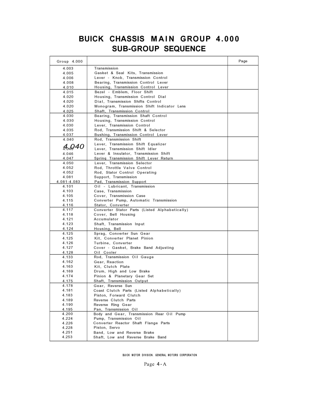 1940-1972 Buick Parts Catalog