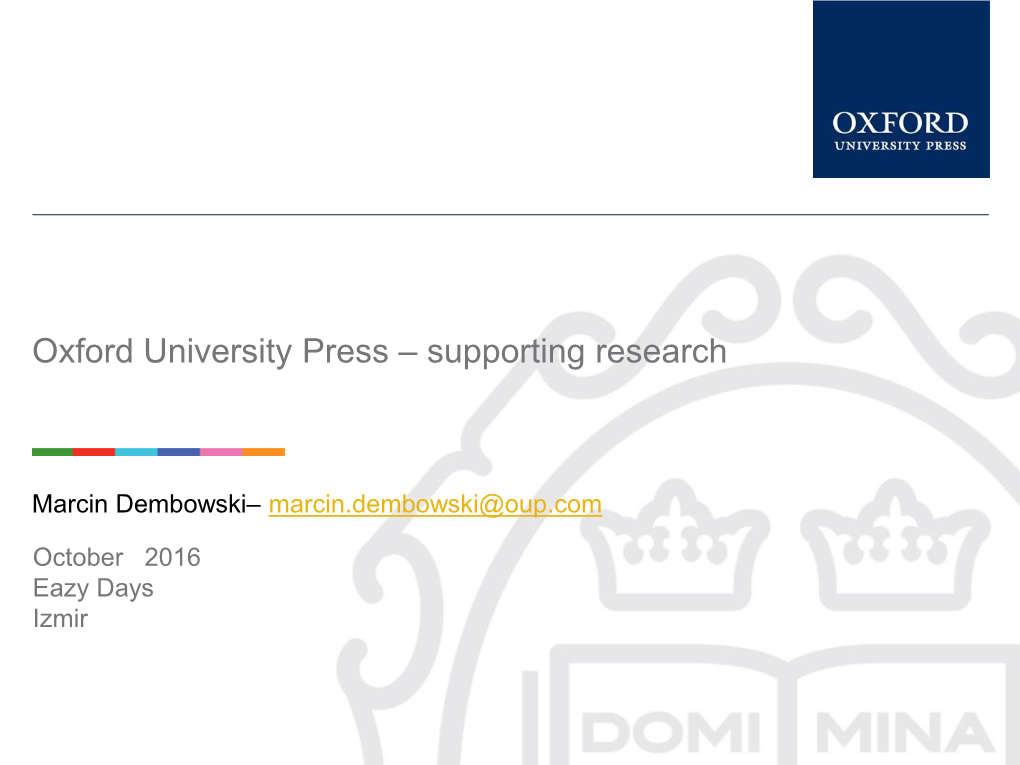 Oxford University Press – Supporting Research