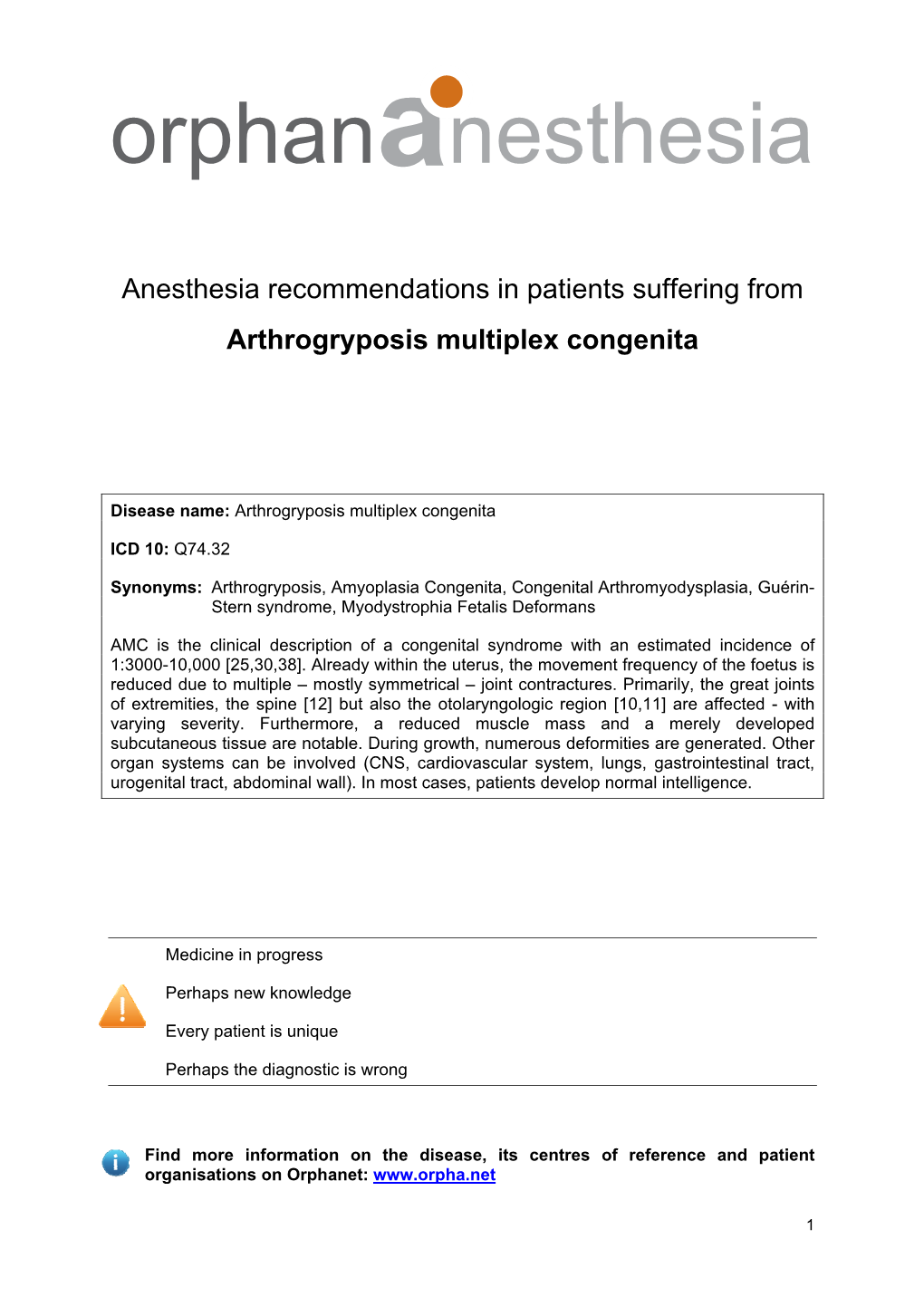 Arthrogryposis Multiplex Congenita