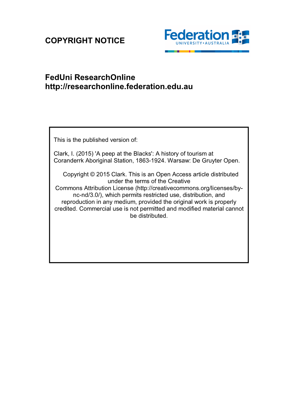 Download Date | 5/25/16 4:59 AM Brought to You by | Federation University Australia/Feduni Authenticated Download Date | 5/25/16 4:59 AM Ian D