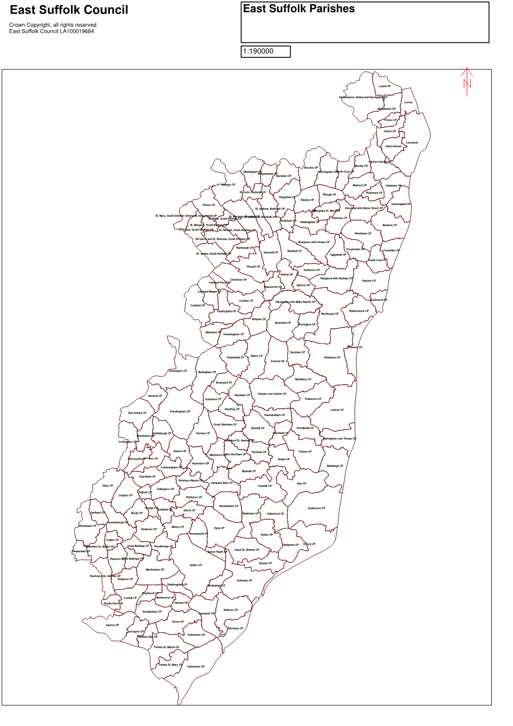 East Suffolk Parishes Crown Copyright, All Rights Reserved