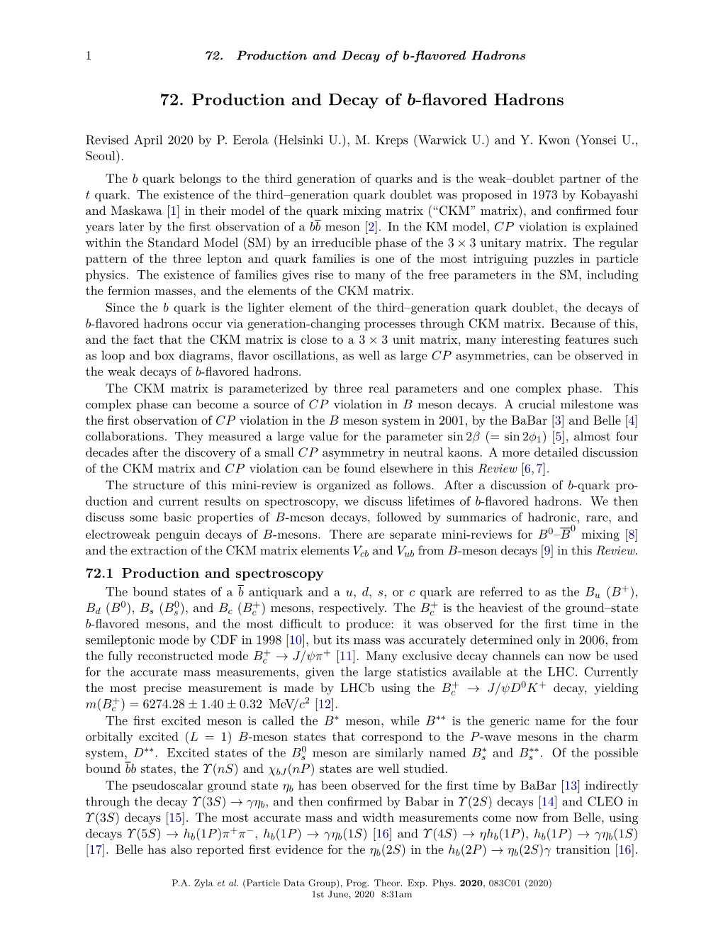 72. Production and Decay of B-Flavored Hadrons