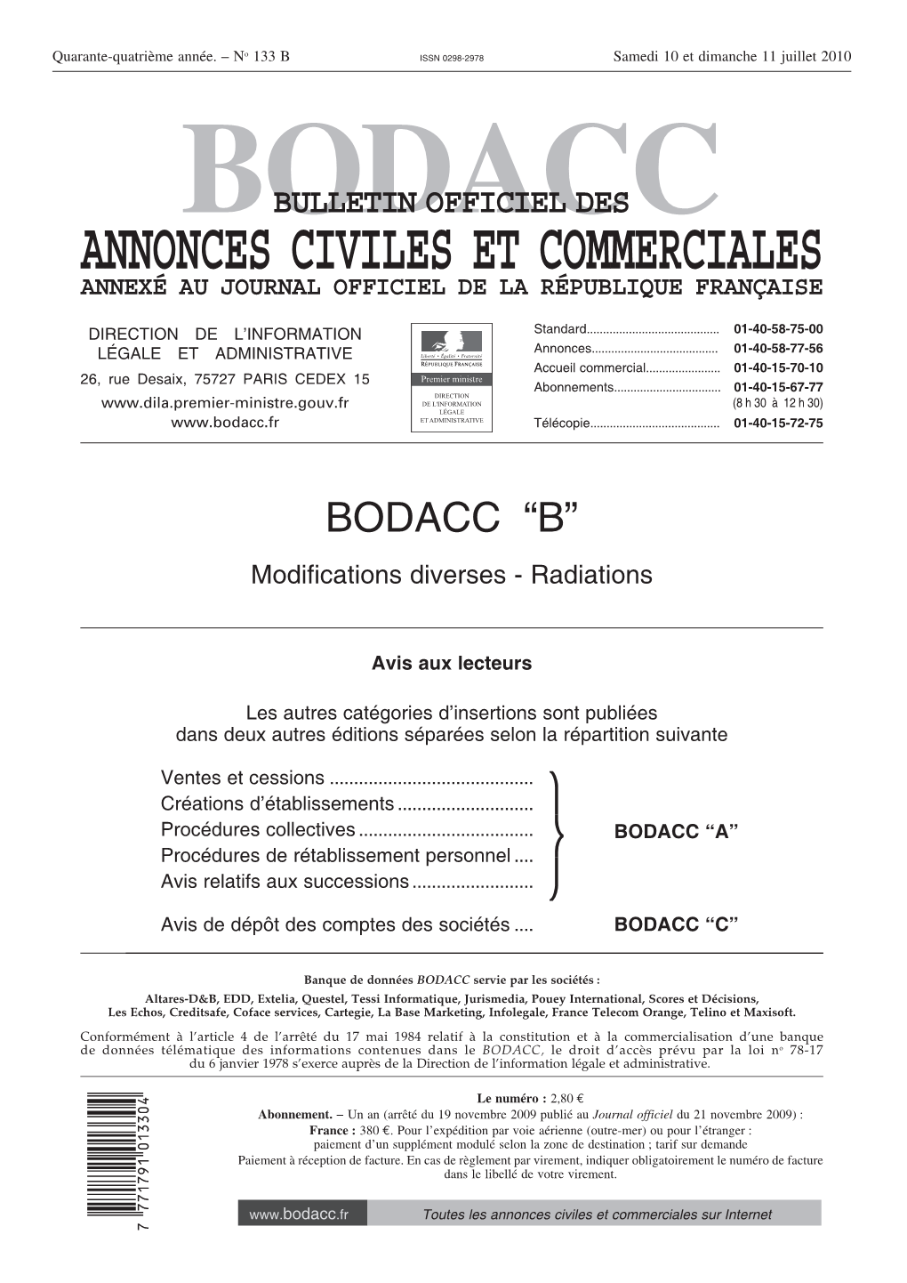 Bodacc Bulletin Officiel Des Annonces Civiles Et