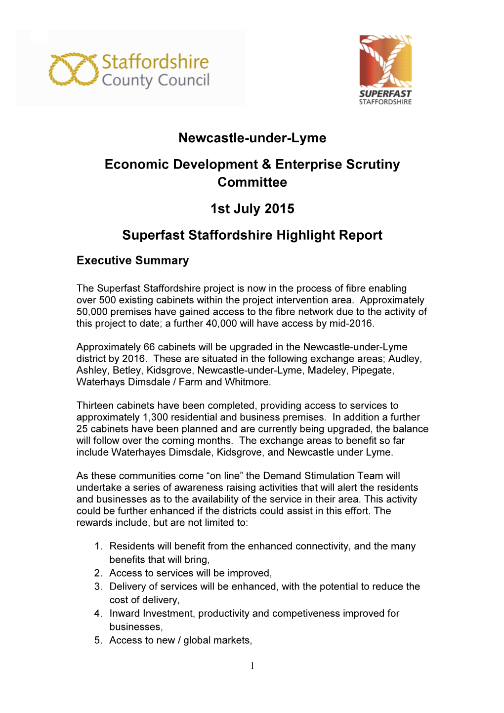 Newcastle-Under-Lyme Economic Development & Enterprise Scrutiny