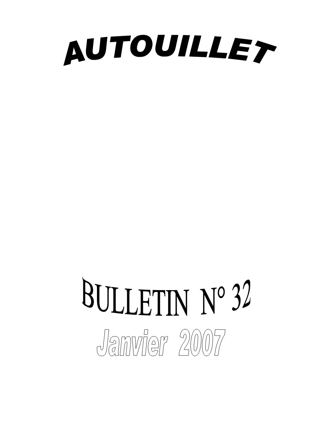 Bulletin Janvier 2007