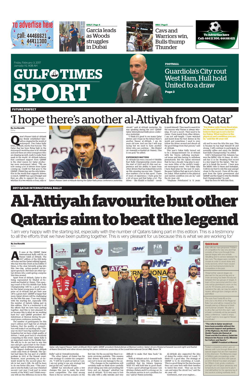 Al-Attiyah Favourite but Other Qataris Aim to Beat the Legend