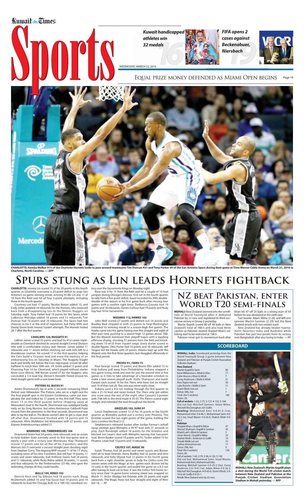 Spurs Stung As Lin Leads Hornets Fightback