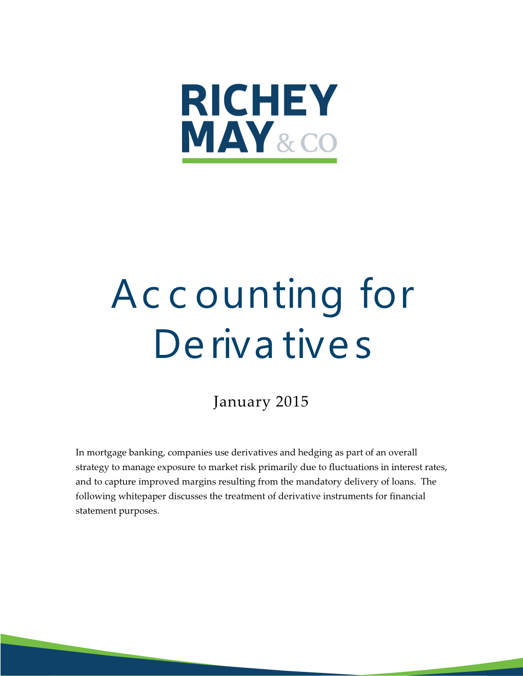 Accounting for Derivatives