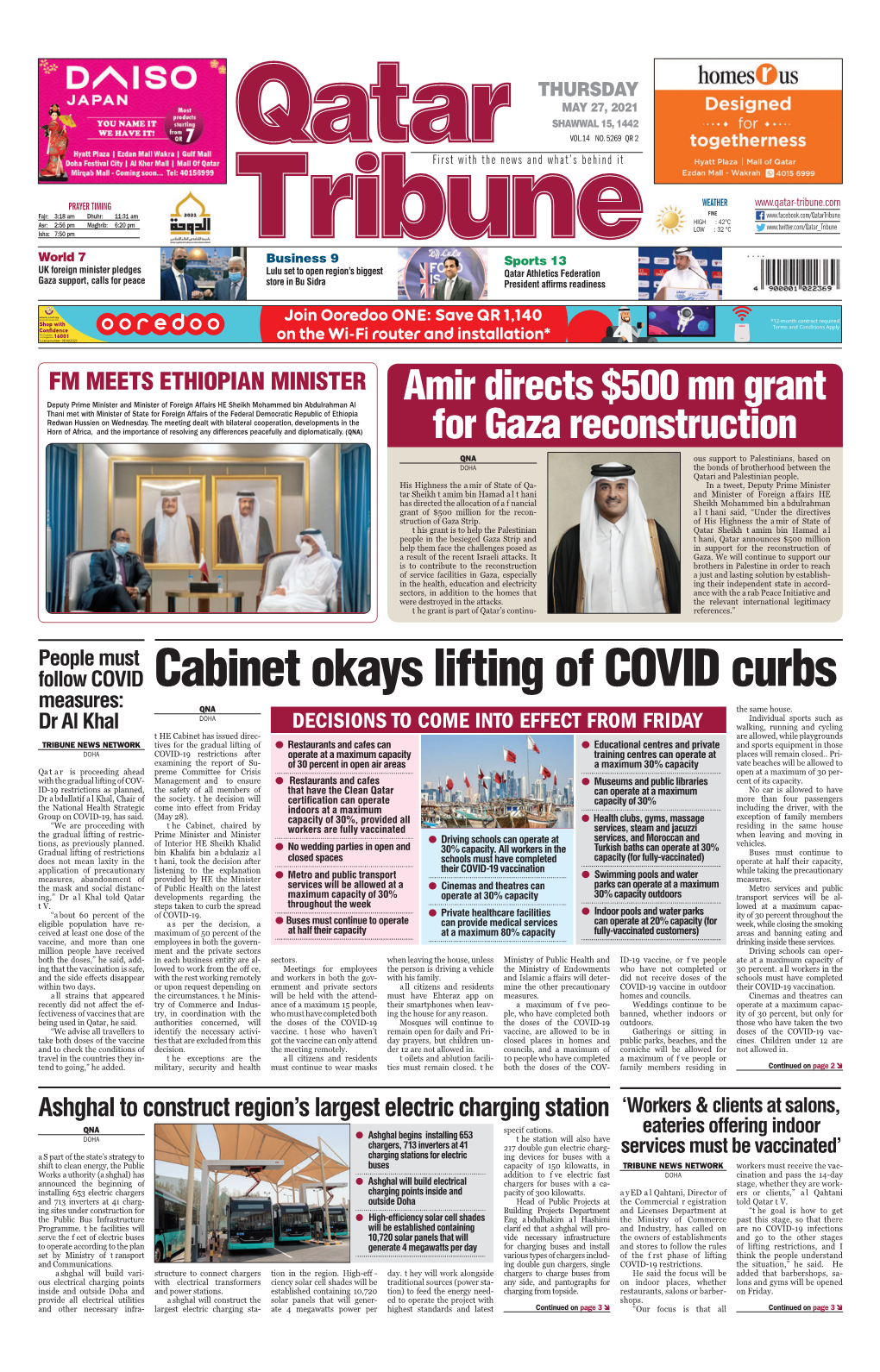 Cabinet Okays Lifting of COVID Curbs Measures: QNA the Same House