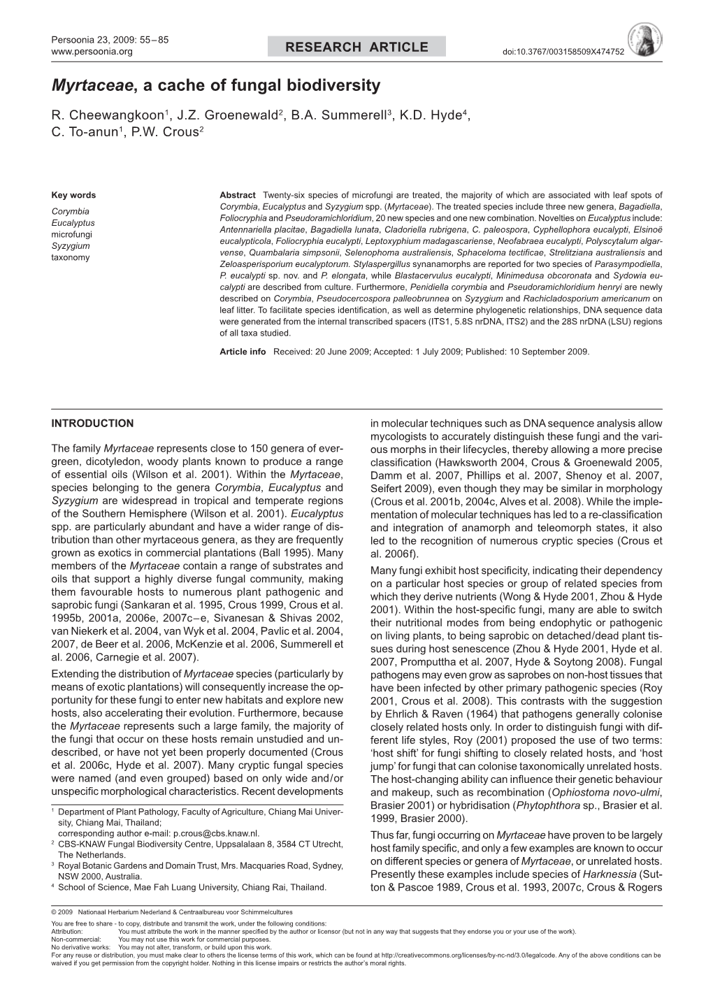 Myrtaceae, a Cache of Fungal Biodiversity