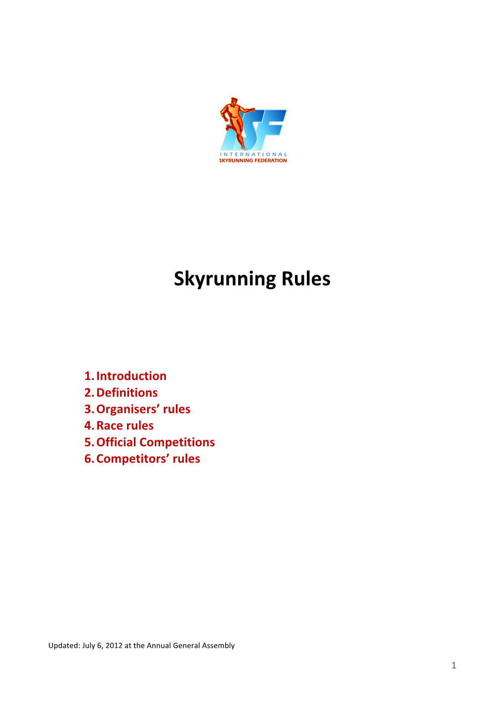 ISF Skyrunning Rules