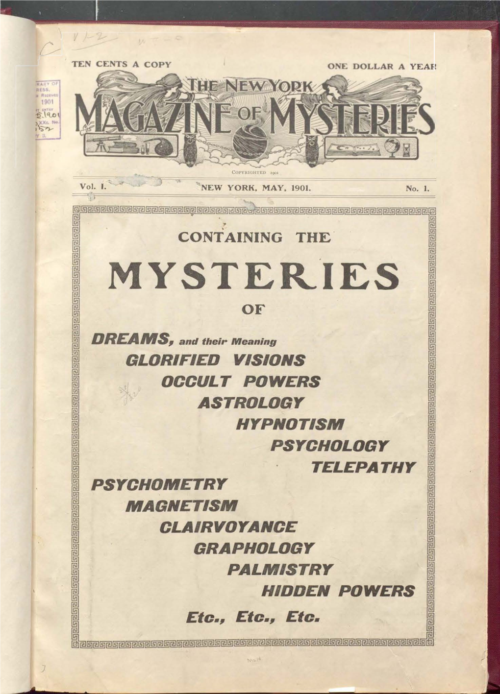 NY Magazine of Mysteries V1 N1 May 1901