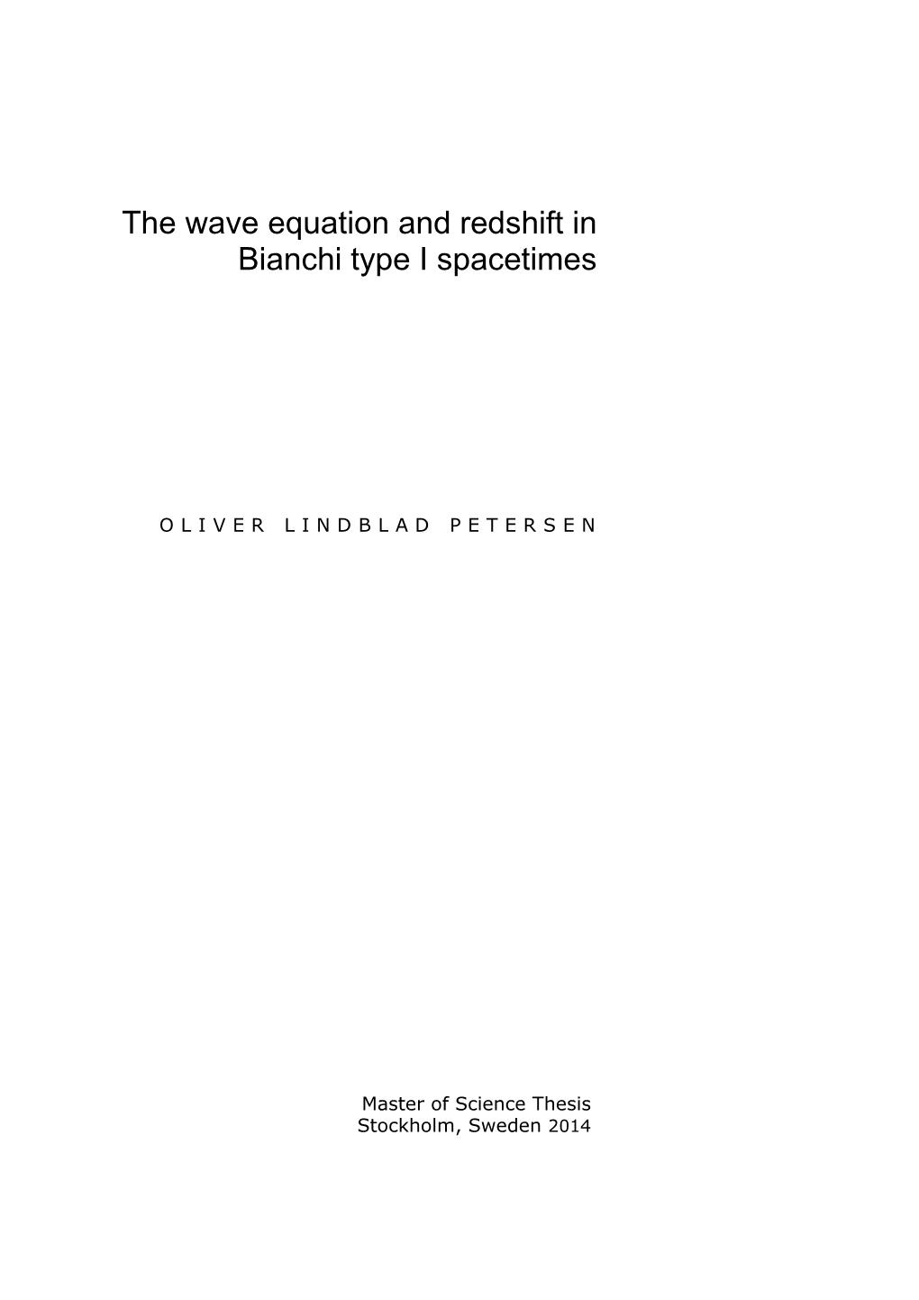 The Wave Equation and Redshift in Bianchi Type I Spacetimes