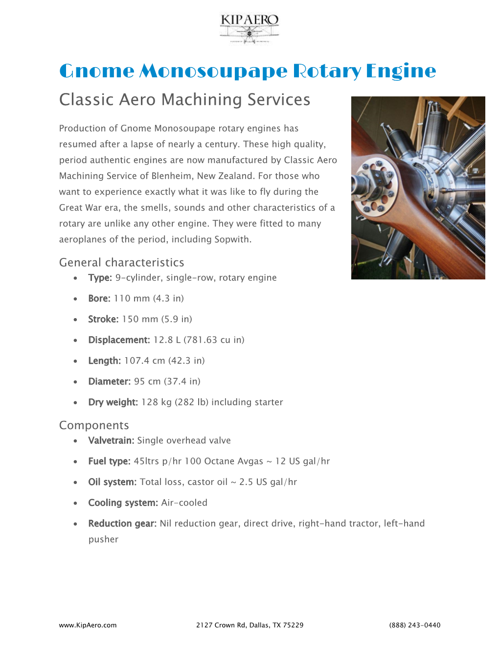 Gnome Monosoupape Rotary Engine Classic Aero Machining Services