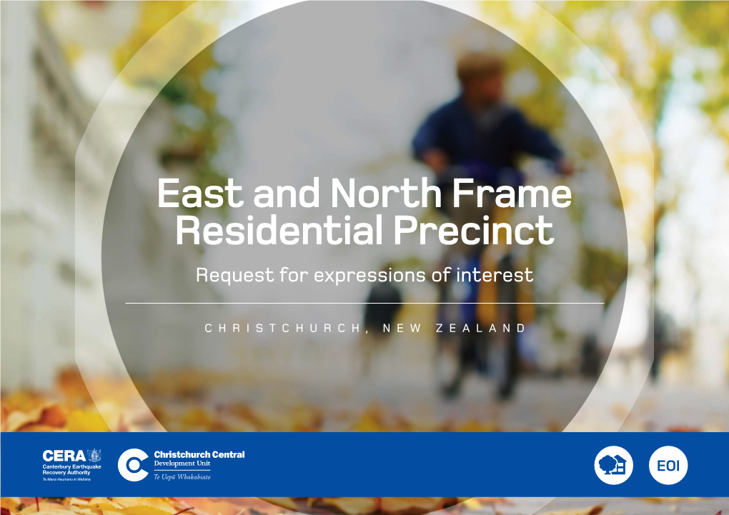 East and North Frame Residential Precinct Request for Expressions of Interest