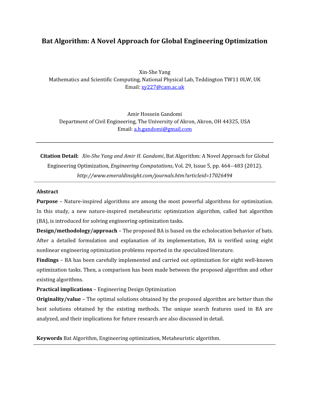 A Metaheuristic Approach to Solve Structural Optimization Problems