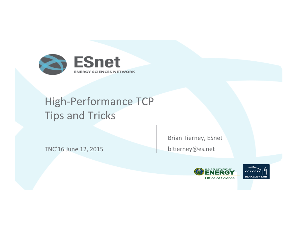 High-Performance TCP Tips and Tricks